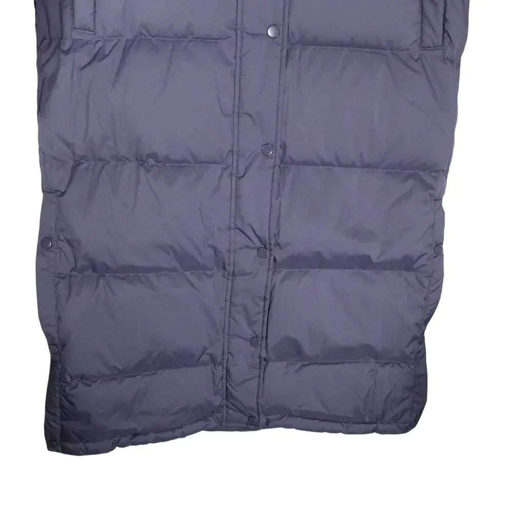 Quince Women's Medium Responsible Down Long Puffer Coat Storm Blue Preppy